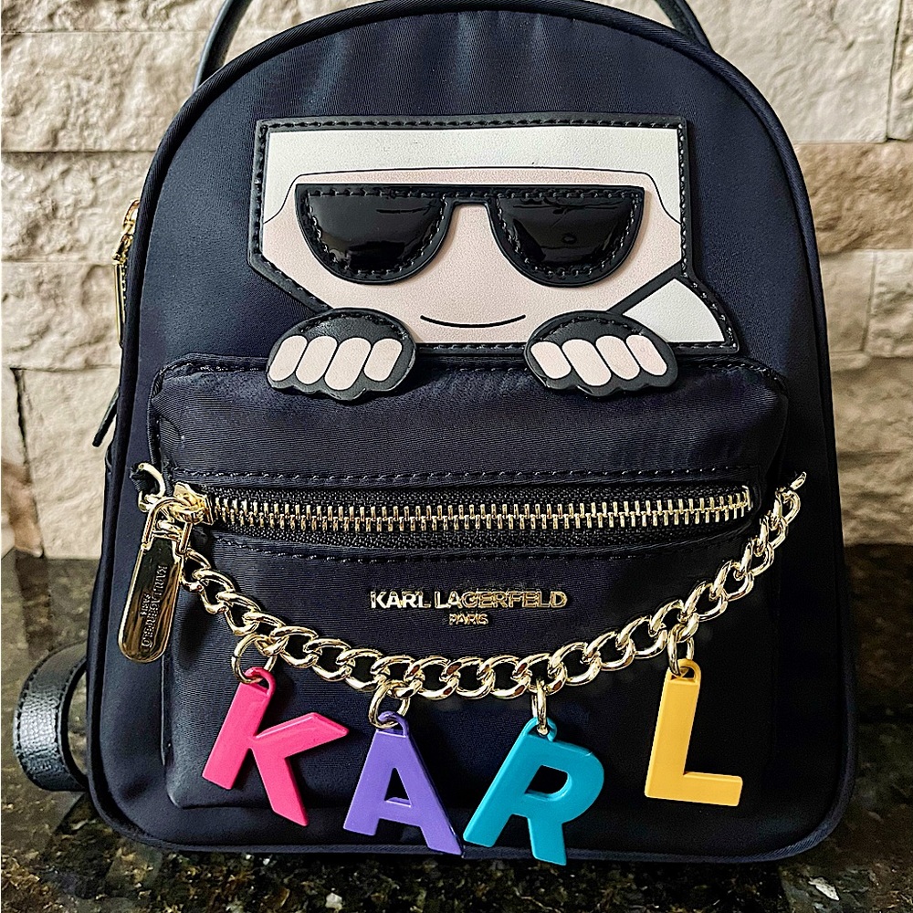 Super cute KARL LAGERFELD Backpack Purse Bag